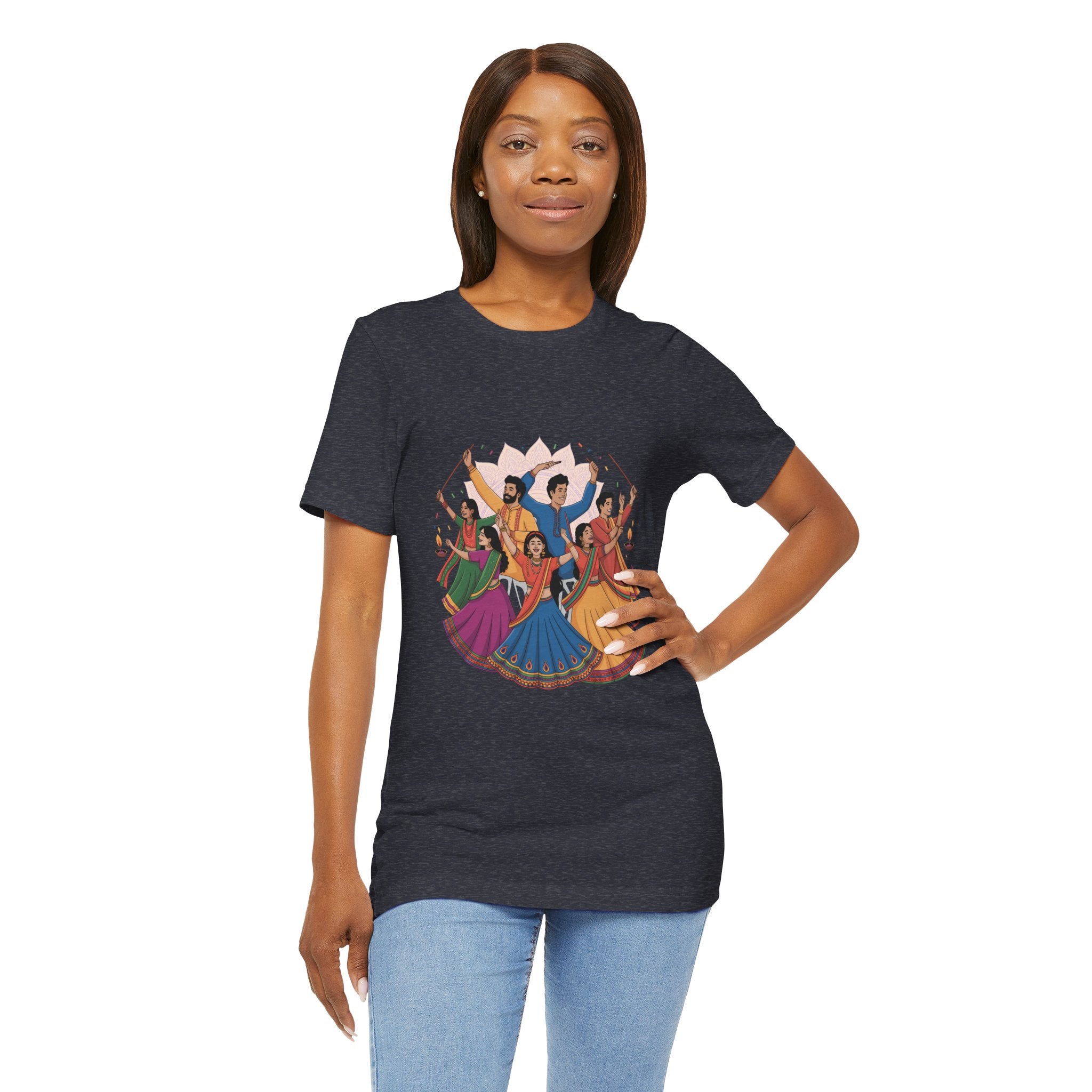 Navratri Festival T-Shirt, Dandiya Garba Tee, Outfit for Garba Nights, Festive Celebration Wear