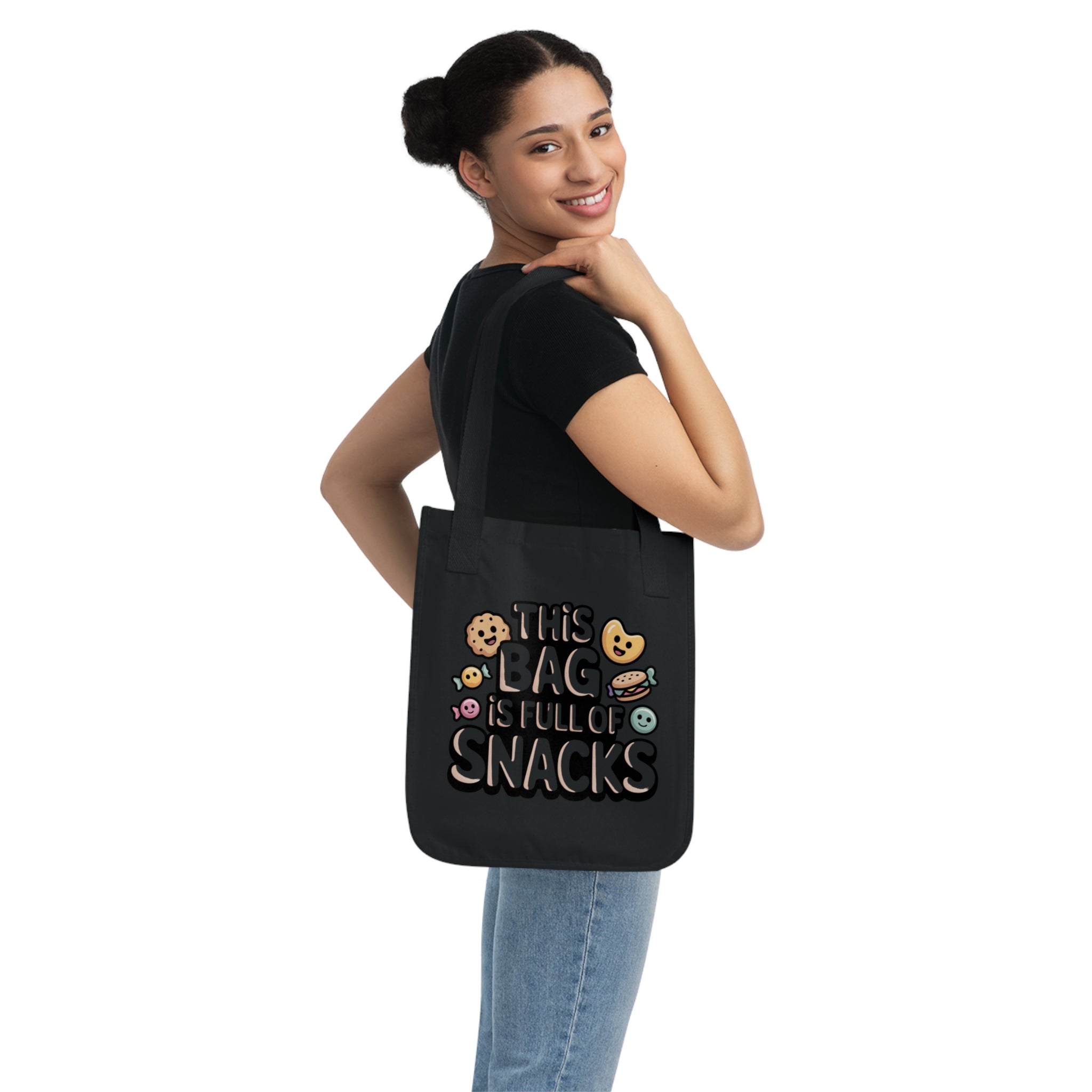 Snack Lover's Organic Canvas Tote Bag, Reusable Grocery Bag, Eco-Friendly Bag, Gift for Foodies