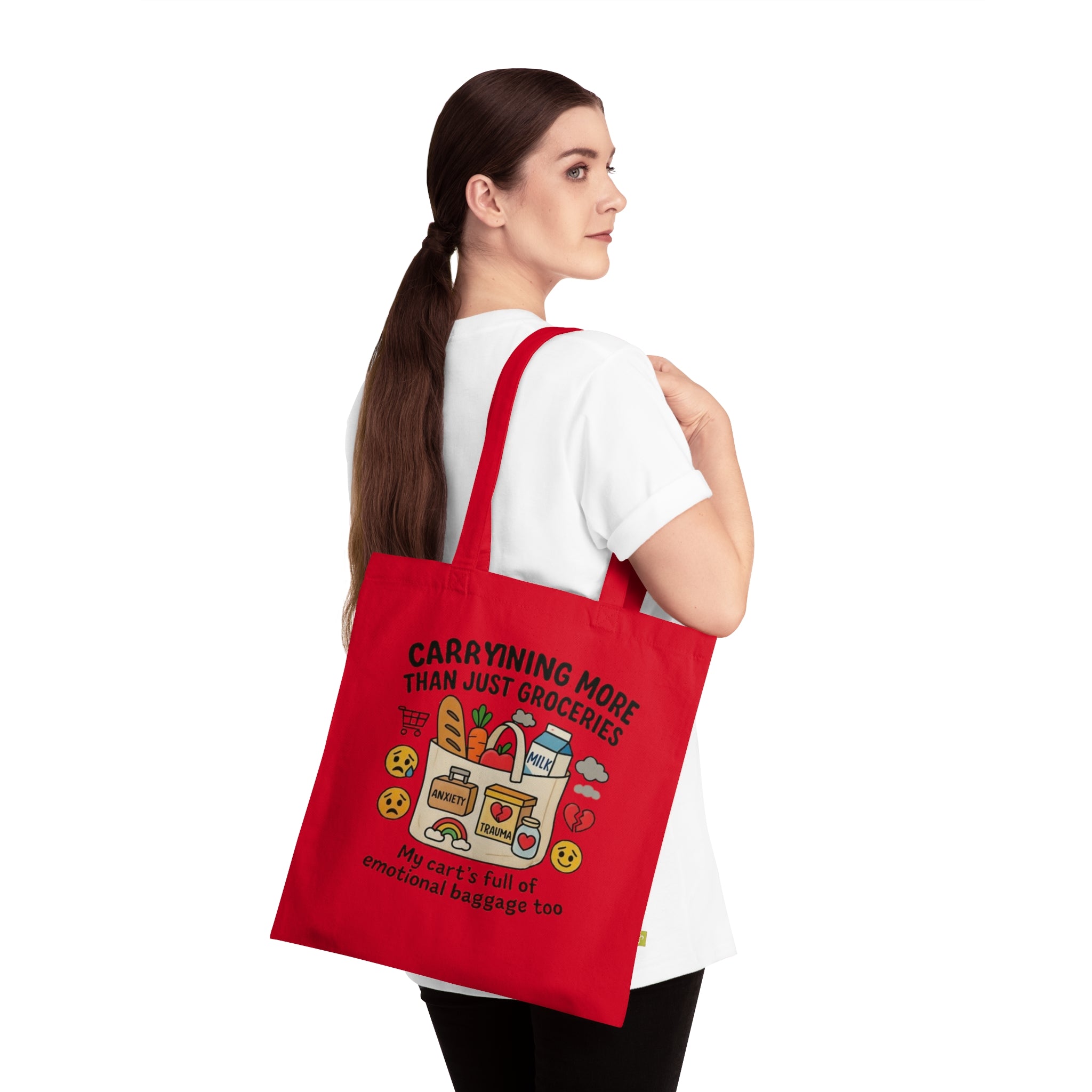 Organic Cotton Tote Bag, Eco Friendly, Reusable and Sustainable, Funny and Good for Foodies
