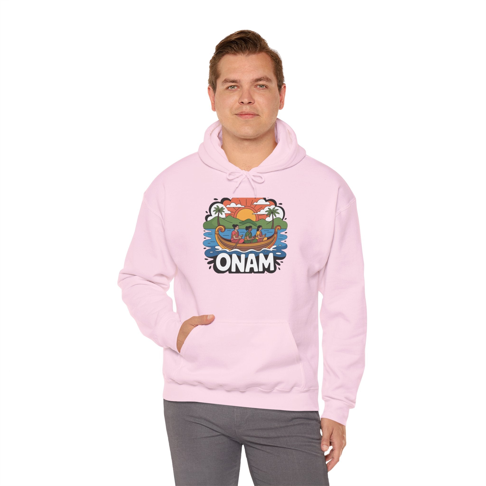 Onam Hoodie, Kerala Festival Hoodie, Traditional Pookalam & Sadya Wear, Family Festive Wear