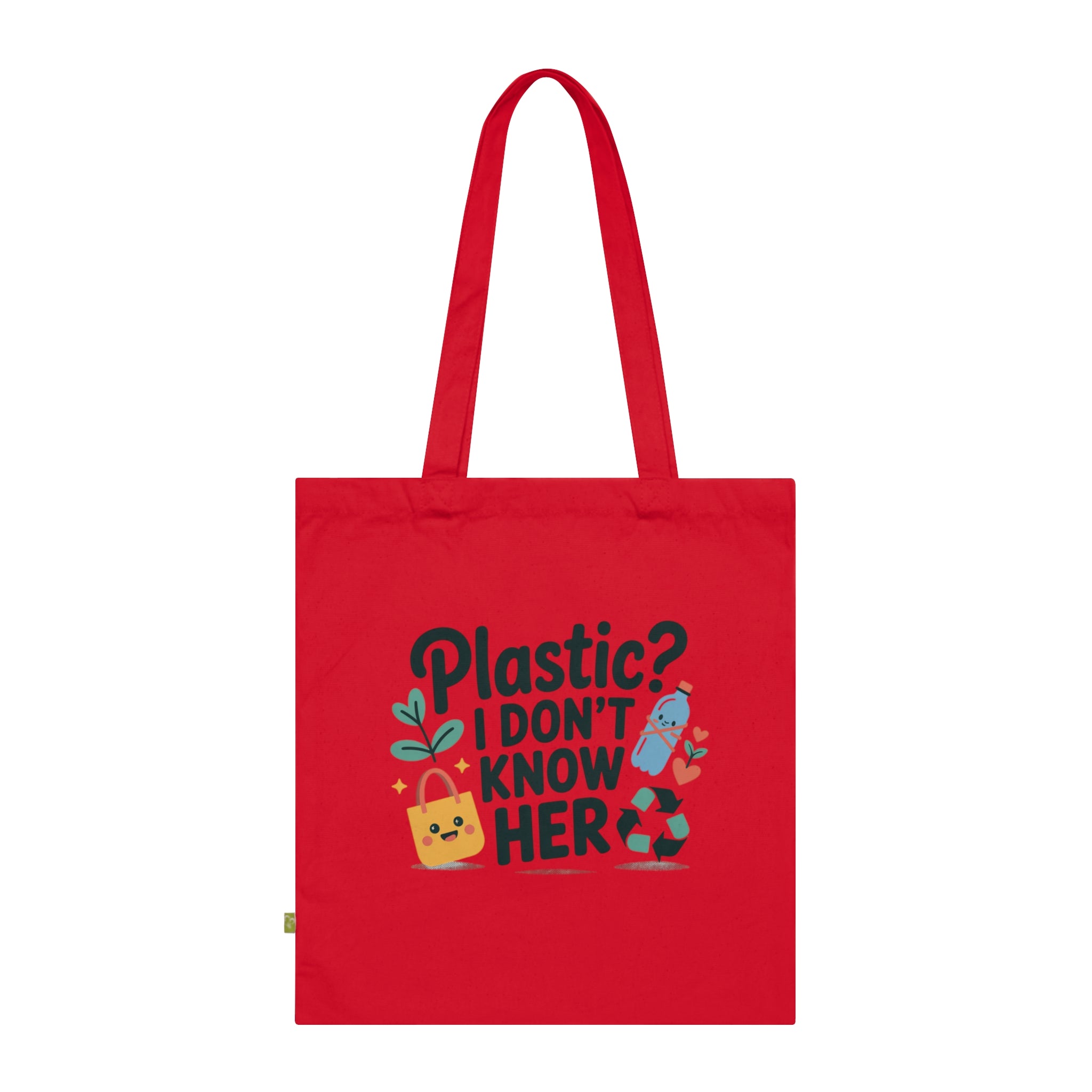 Eco-Friendly Tote Bag, "Plastic? I Don’t Know Her", Reusable Grocery Tote, Gift for Earth Lovers
