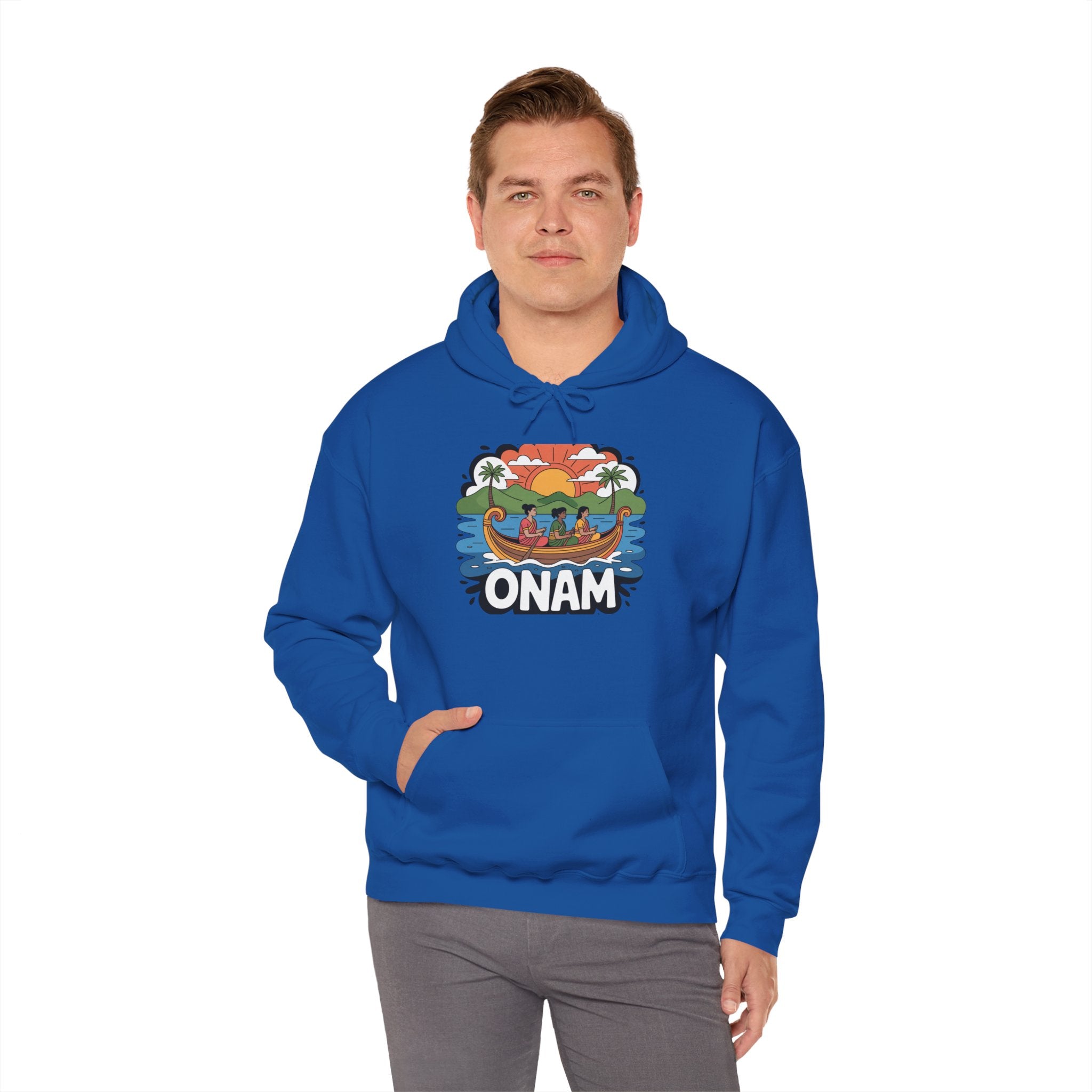 Onam Hoodie, Kerala Festival Hoodie, Traditional Pookalam & Sadya Wear, Family Festive Wear