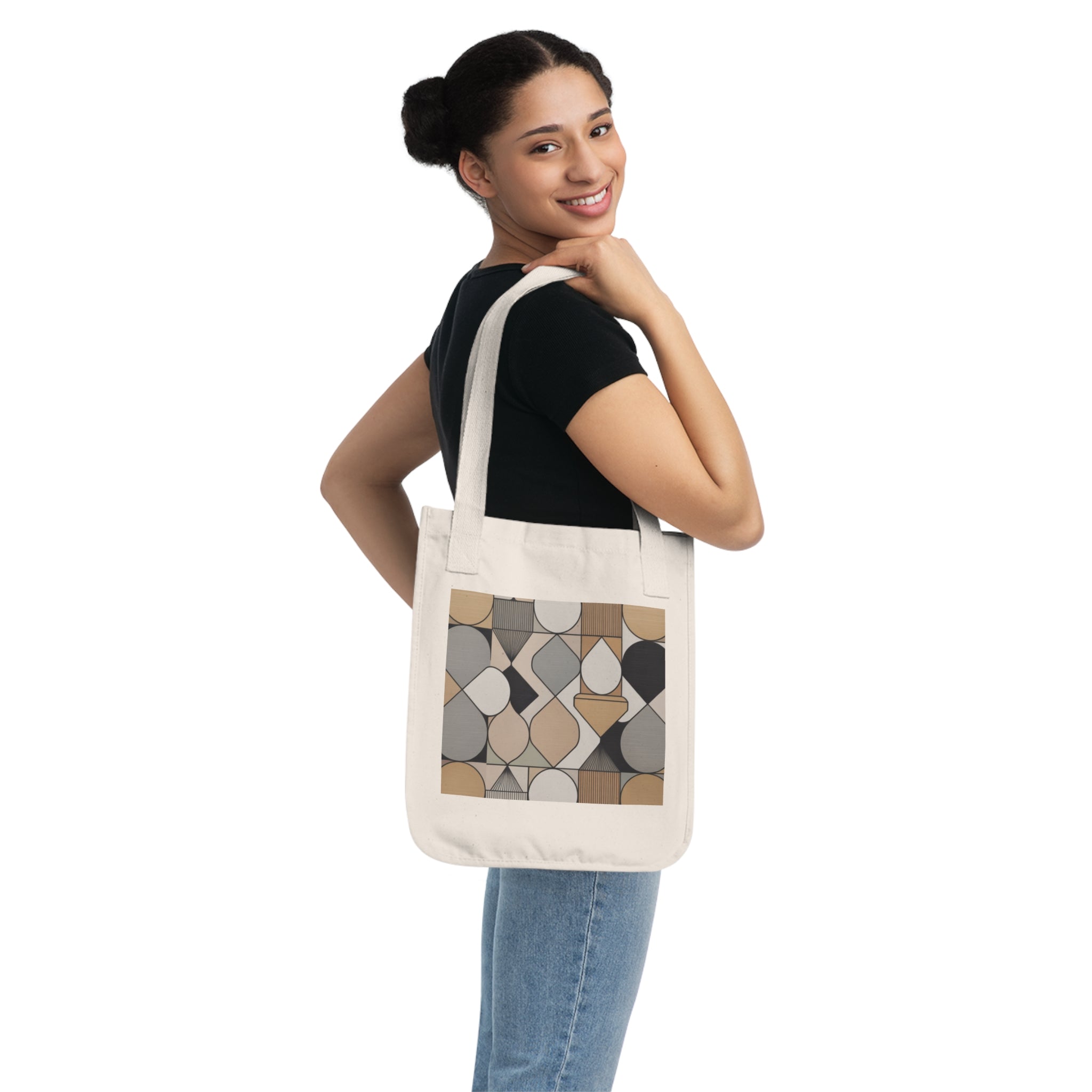 Stylish Organic Canvas Tote Bag, Eco-Friendly Shopper, Sustainable Gift, Art-Inspired Design