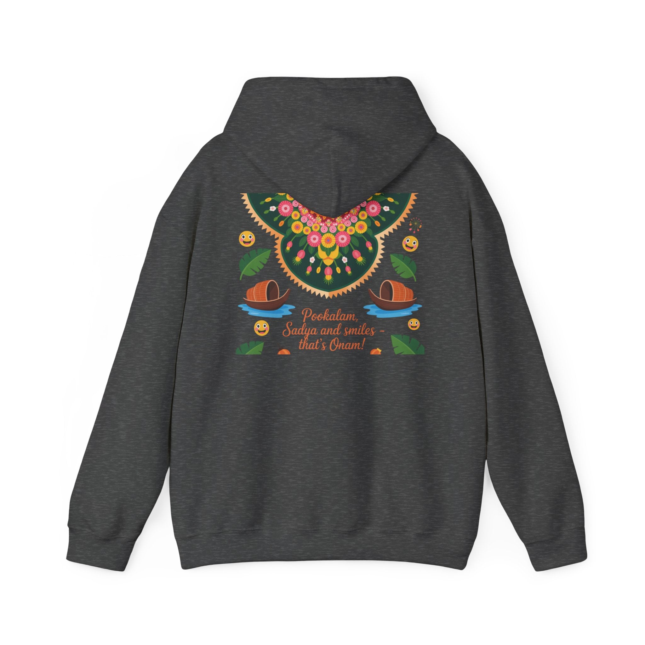 Onam Hoodie, Kerala Festival Hoodie, Traditional Pookalam & Sadya Wear, Family Festive Wear