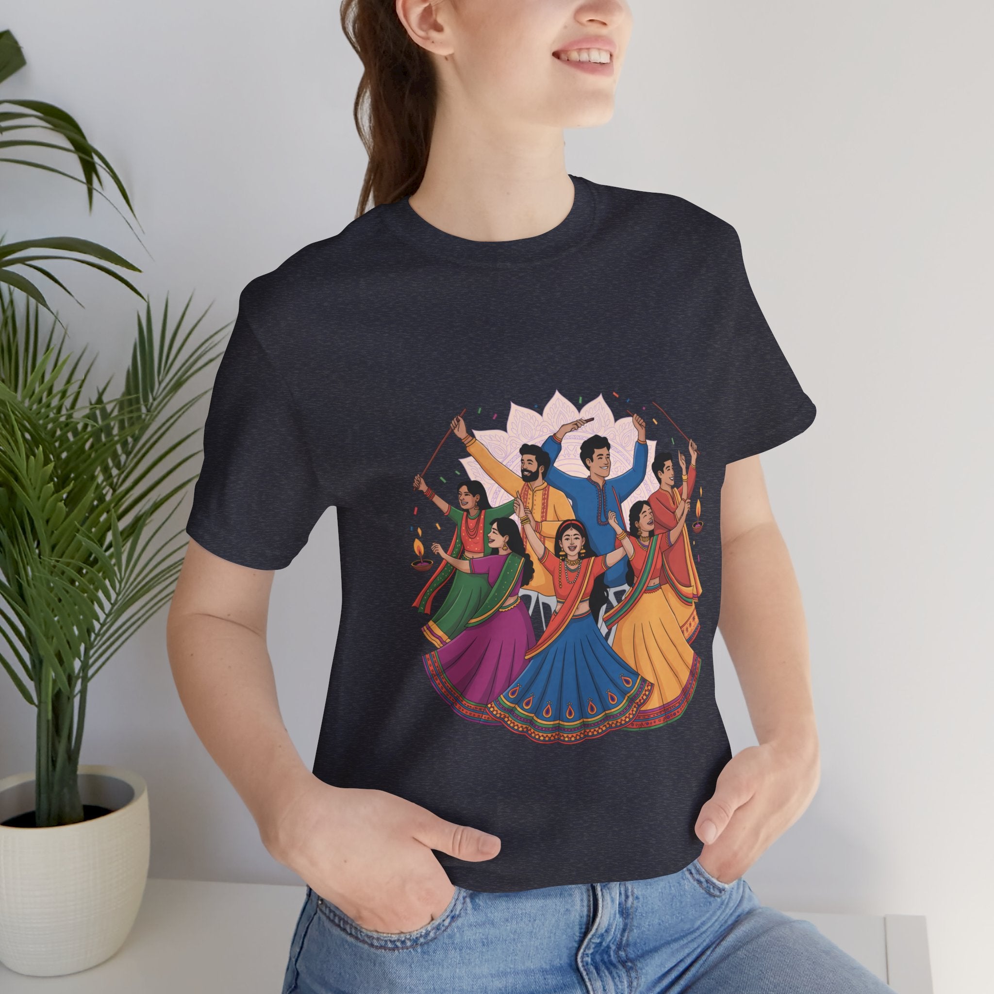 Navratri Festival T-Shirt, Dandiya Garba Tee, Outfit for Garba Nights, Festive Celebration Wear