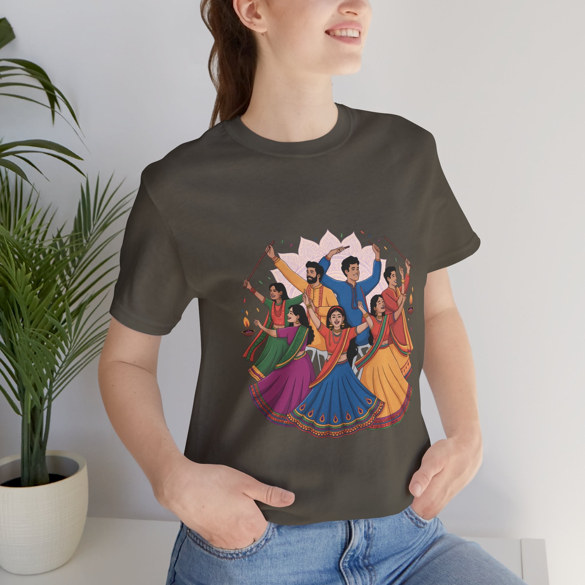 Navratri Festival T-Shirt, Dandiya Garba Tee, Outfit for Garba Nights, Festive Celebration Wear