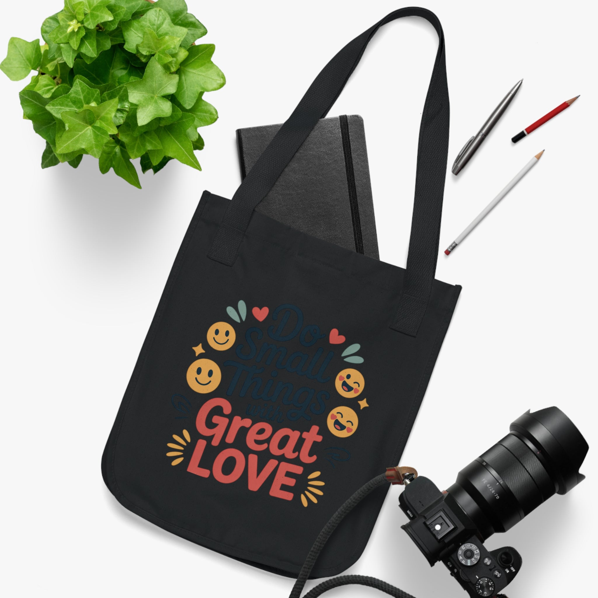 Organic Canvas Tote Bag - Do Small Things with Great Love, Eco-Friendly, Gift for Friends