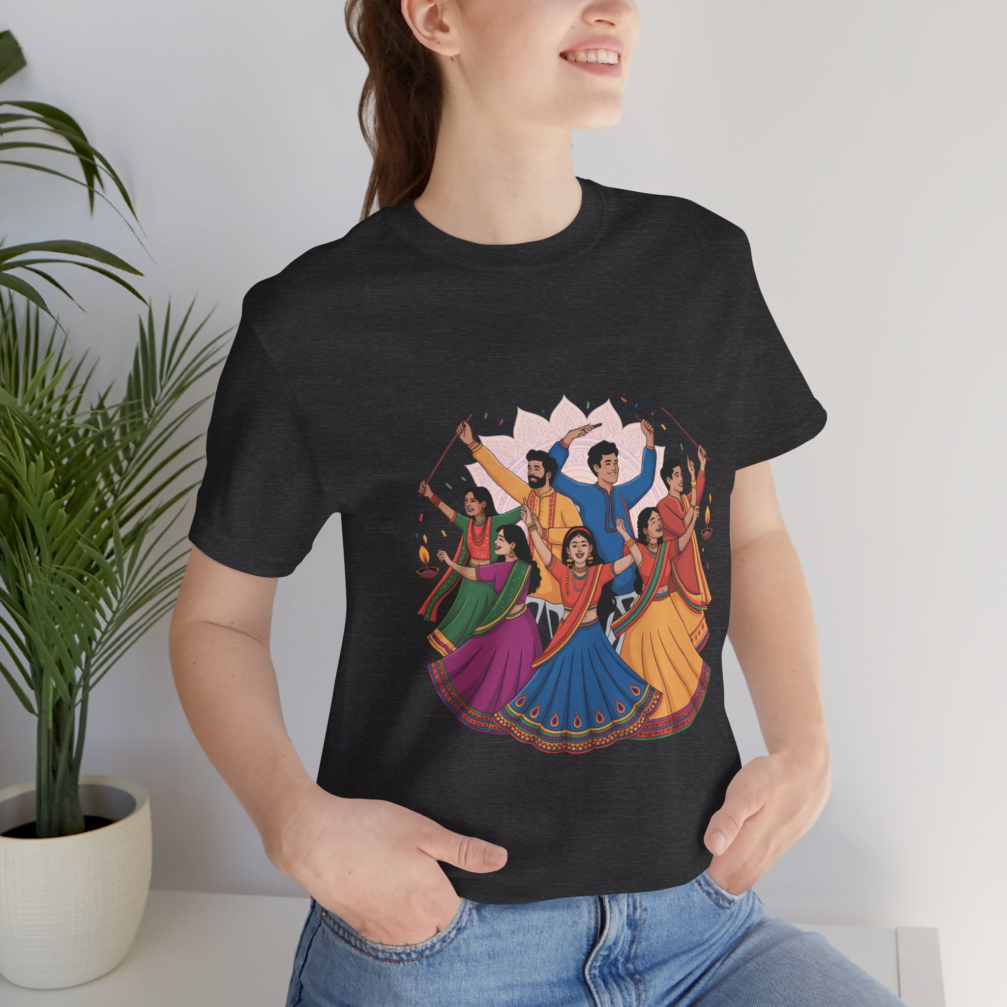 Navratri Festival T-Shirt, Dandiya Garba Tee, Outfit for Garba Nights, Festive Celebration Wear