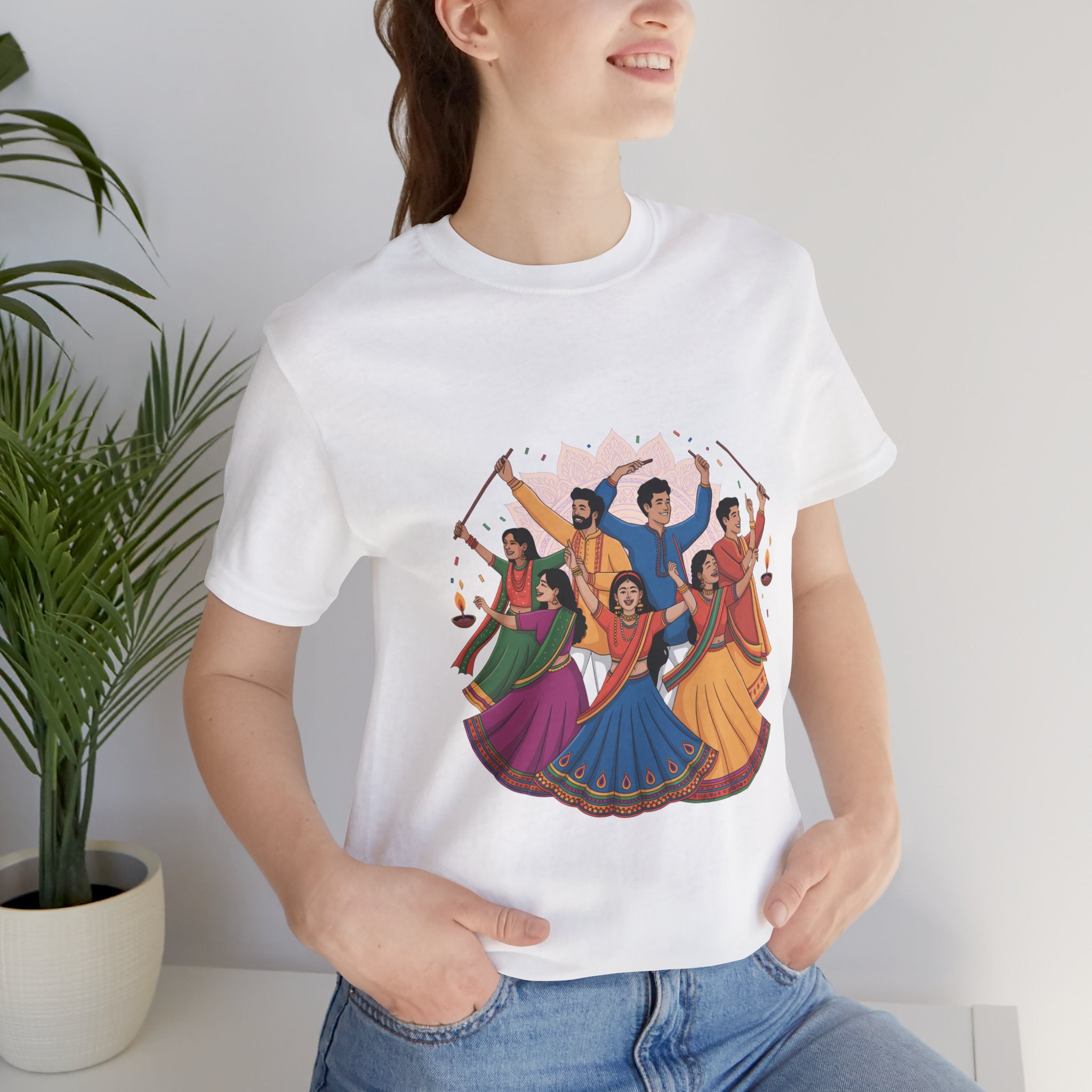Navratri Festival T-Shirt, Dandiya Garba Tee, Outfit for Garba Nights, Festive Celebration Wear