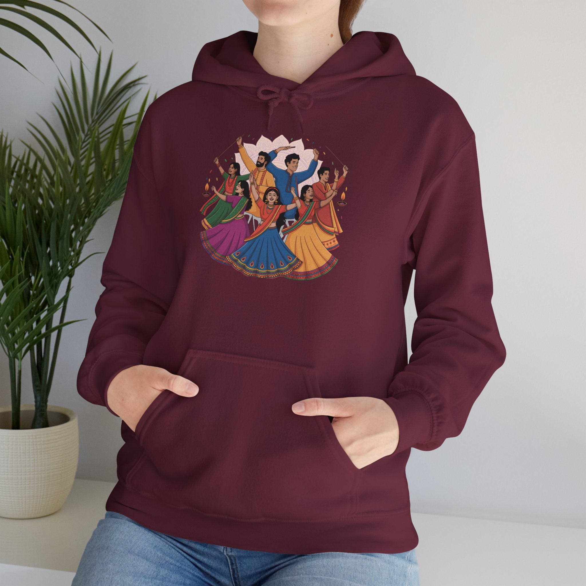 Navratri Festival Hoodie, Dandiya Garba Hoodie, Stylish Festive Wear, Traditional Outfit