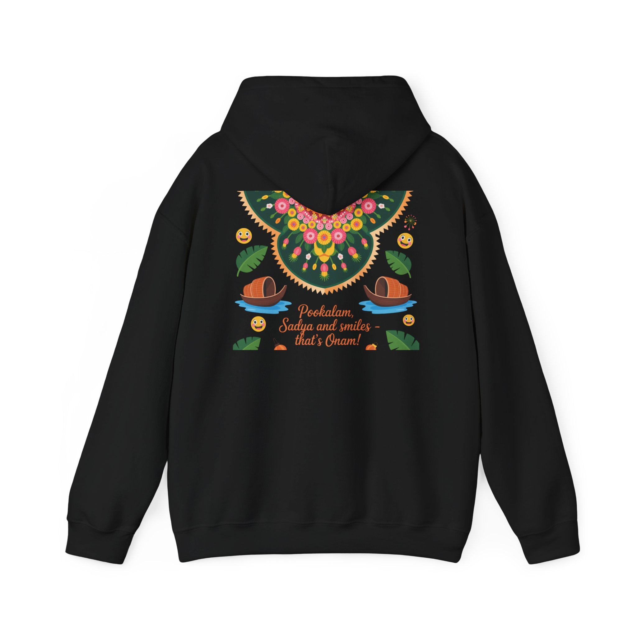 Onam Hoodie, Kerala Festival Hoodie, Traditional Pookalam & Sadya Wear, Family Festive Wear