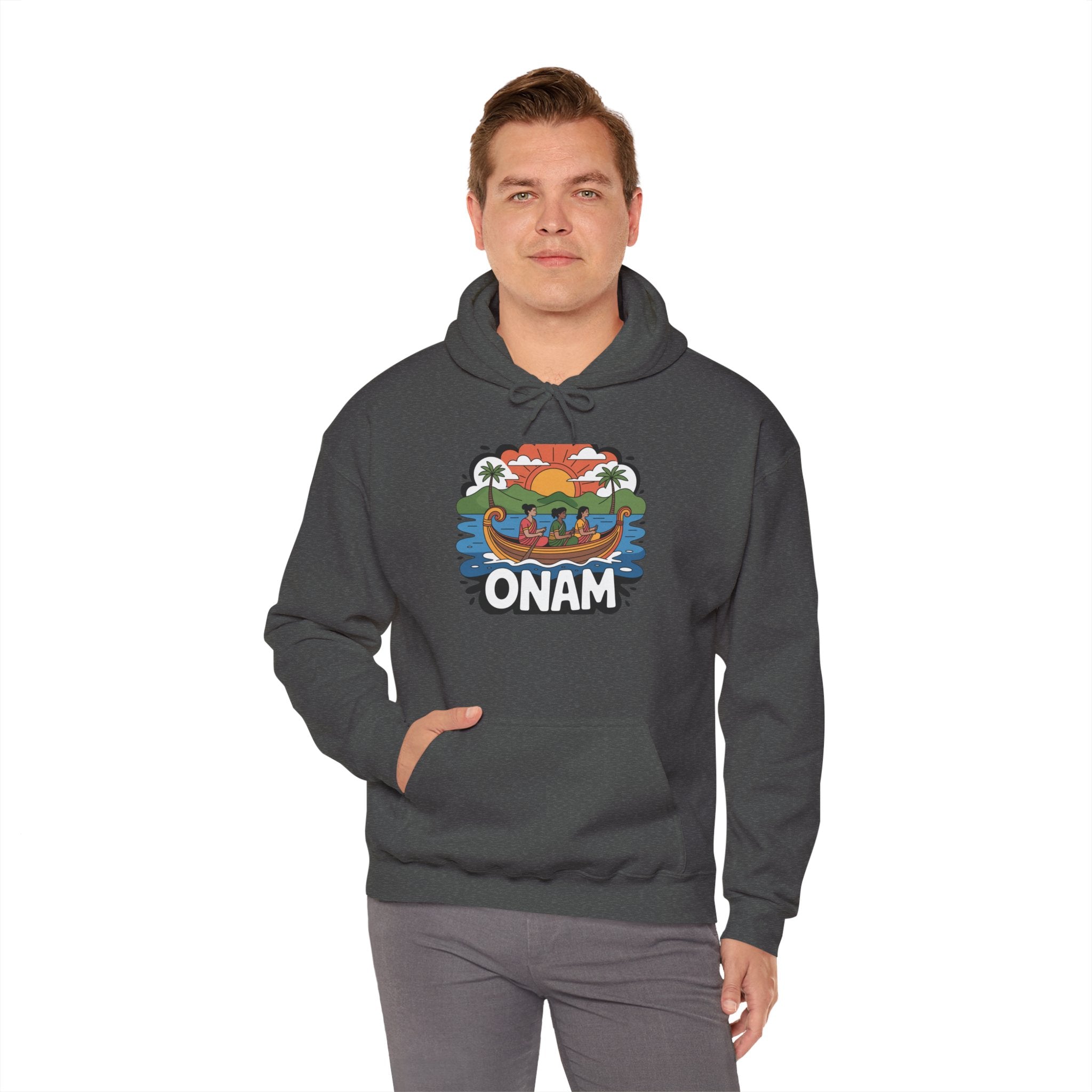 Onam Hoodie, Kerala Festival Hoodie, Traditional Pookalam & Sadya Wear, Family Festive Wear