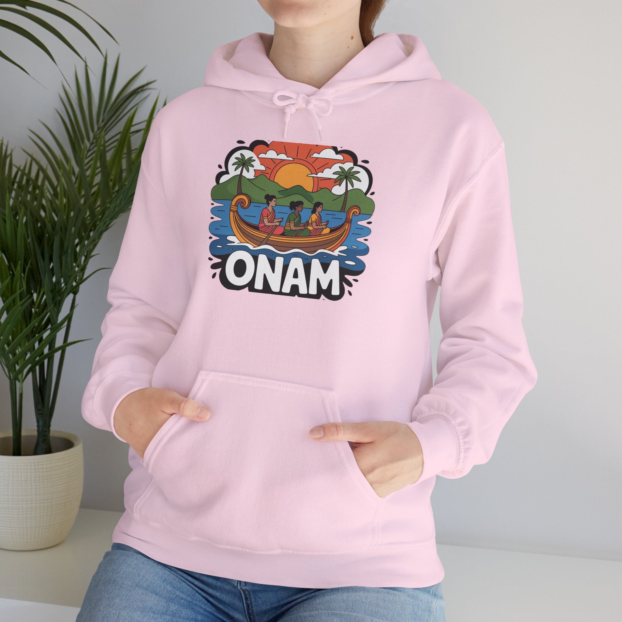 Onam Hoodie, Kerala Festival Hoodie, Traditional Pookalam & Sadya Wear, Family Festive Wear