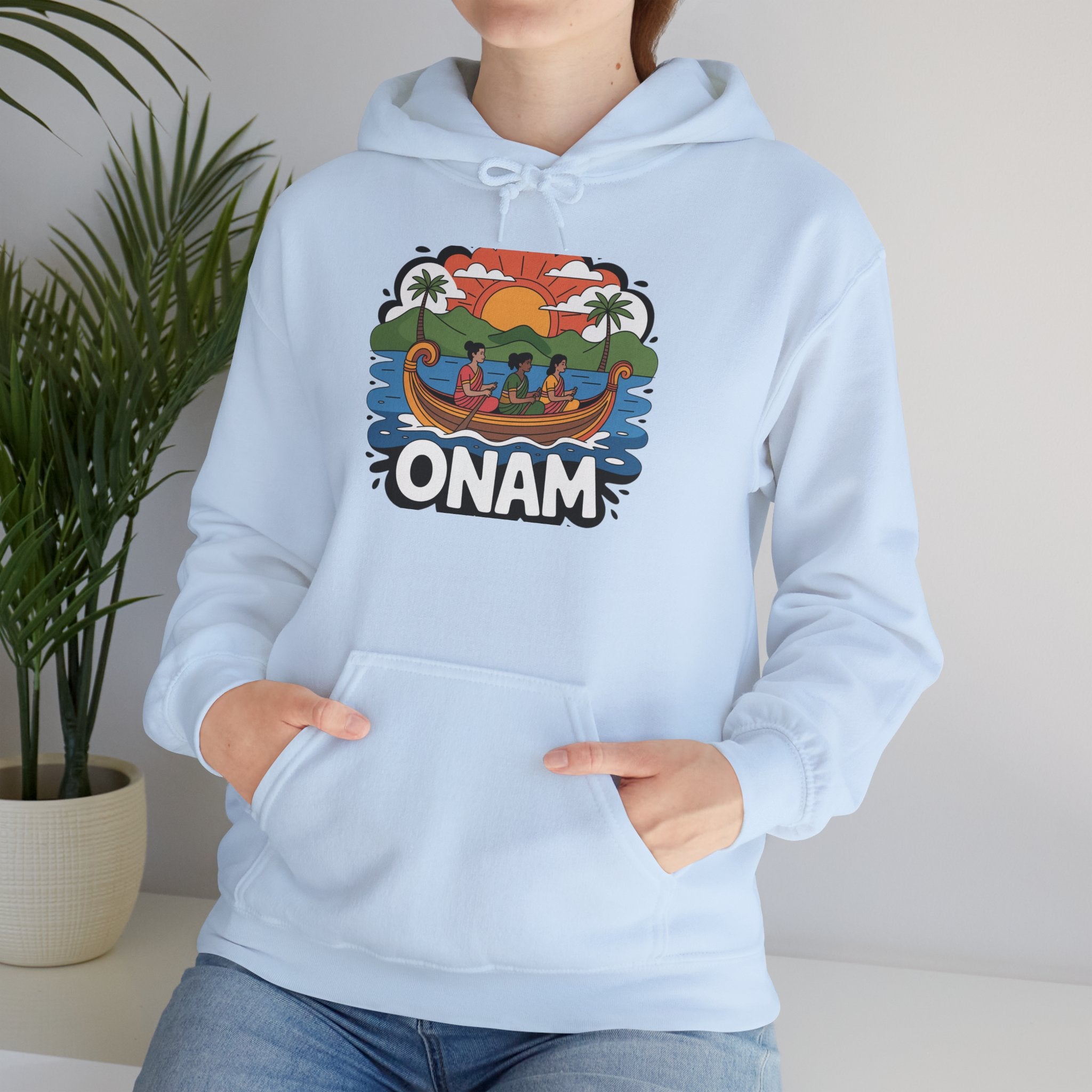 Onam Hoodie, Kerala Festival Hoodie, Traditional Pookalam & Sadya Wear, Family Festive Wear