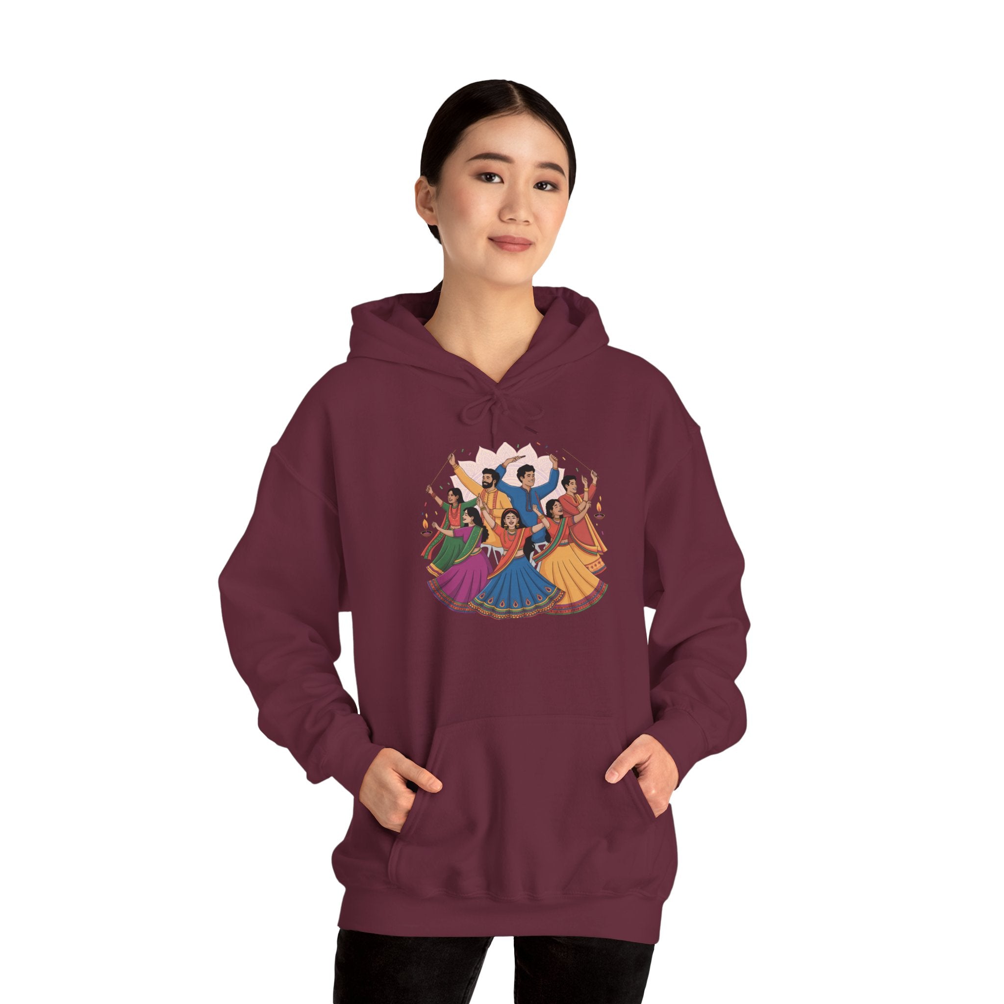Navratri Festival Hoodie, Dandiya Garba Hoodie, Stylish Festive Wear, Traditional Outfit
