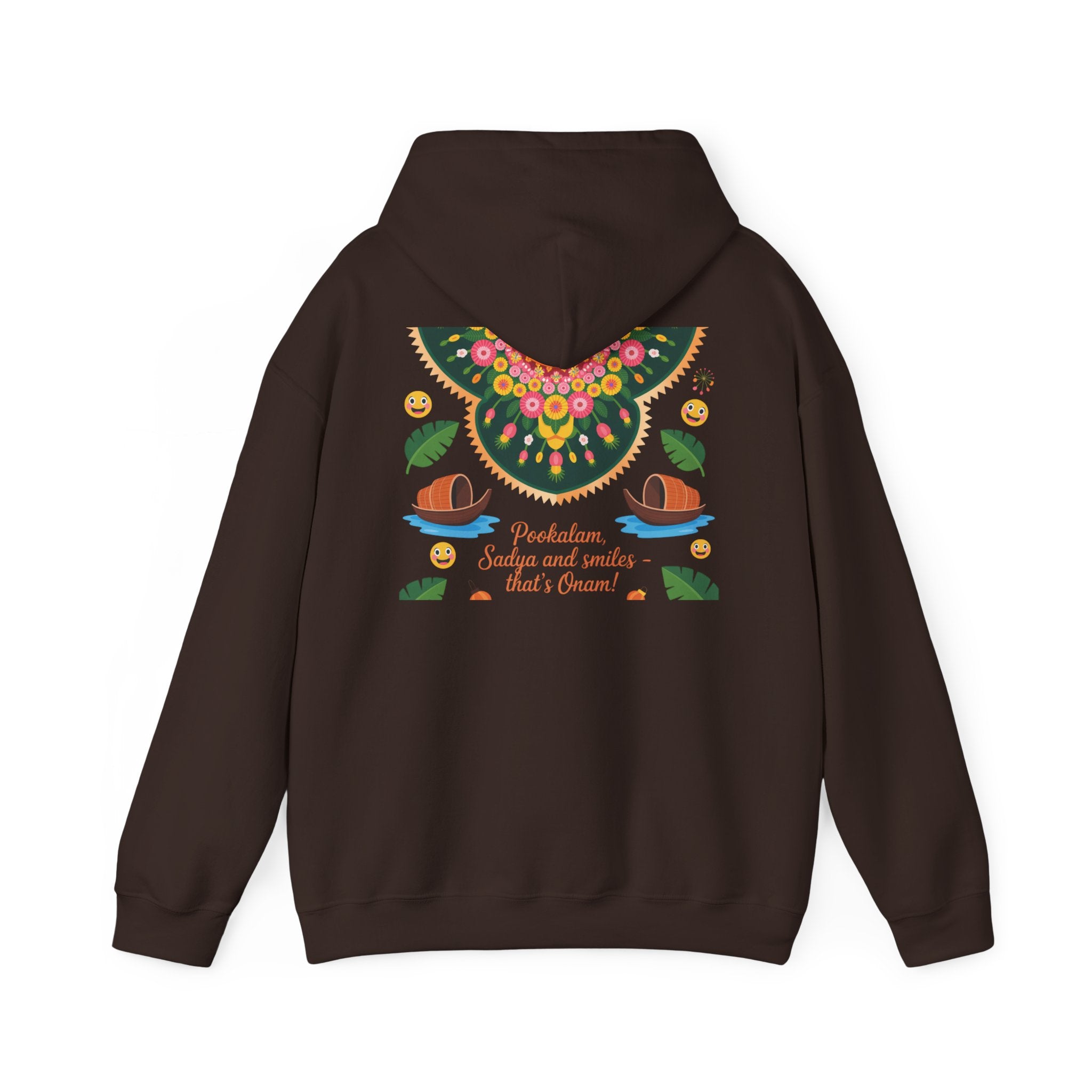 Onam Hoodie, Kerala Festival Hoodie, Traditional Pookalam & Sadya Wear, Family Festive Wear