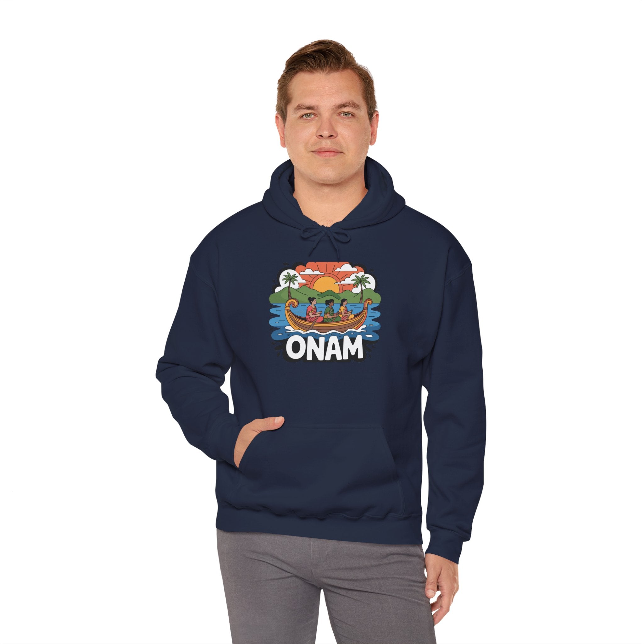 Onam Hoodie, Kerala Festival Hoodie, Traditional Pookalam & Sadya Wear, Family Festive Wear
