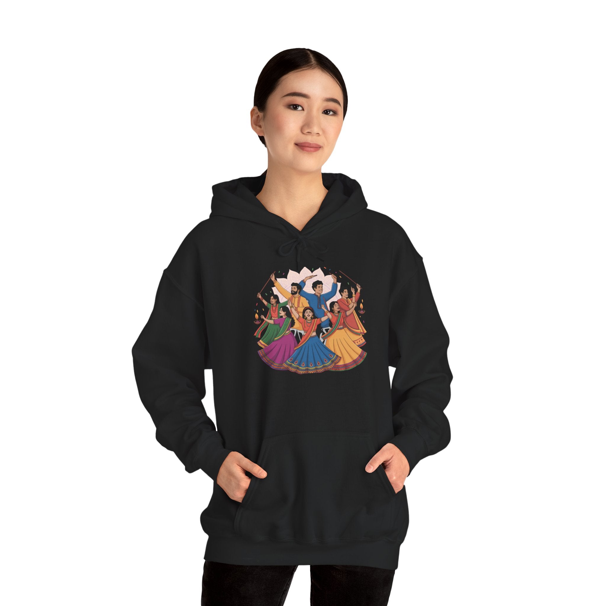 Navratri Festival Hoodie, Dandiya Garba Hoodie, Stylish Festive Wear, Traditional Outfit