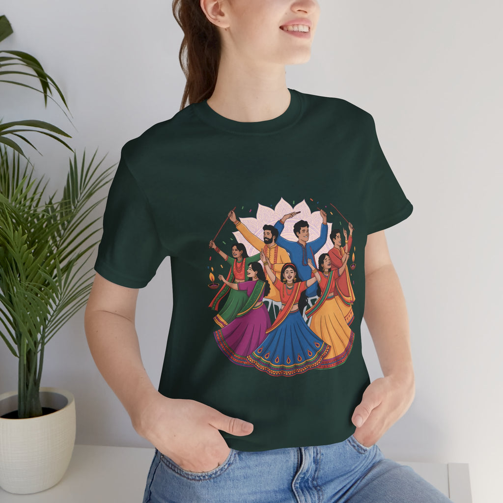 Navratri Festival T-Shirt, Dandiya Garba Tee, Outfit for Garba Nights, Festive Celebration Wear
