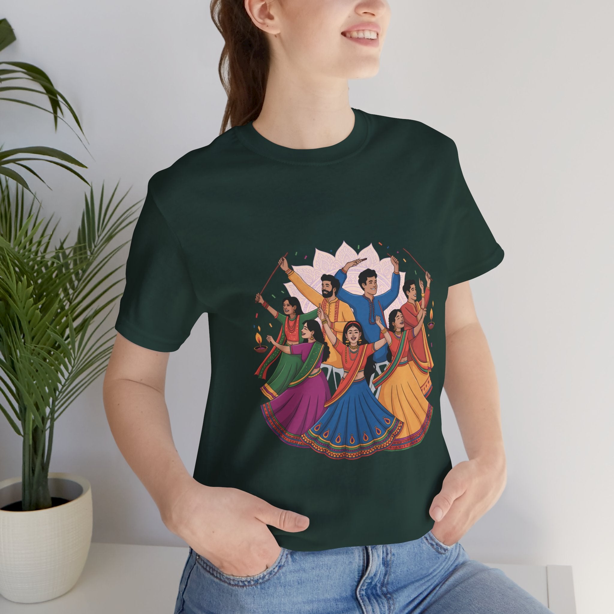 Navratri Festival T-Shirt, Dandiya Garba Tee, Outfit for Garba Nights, Festive Celebration Wear