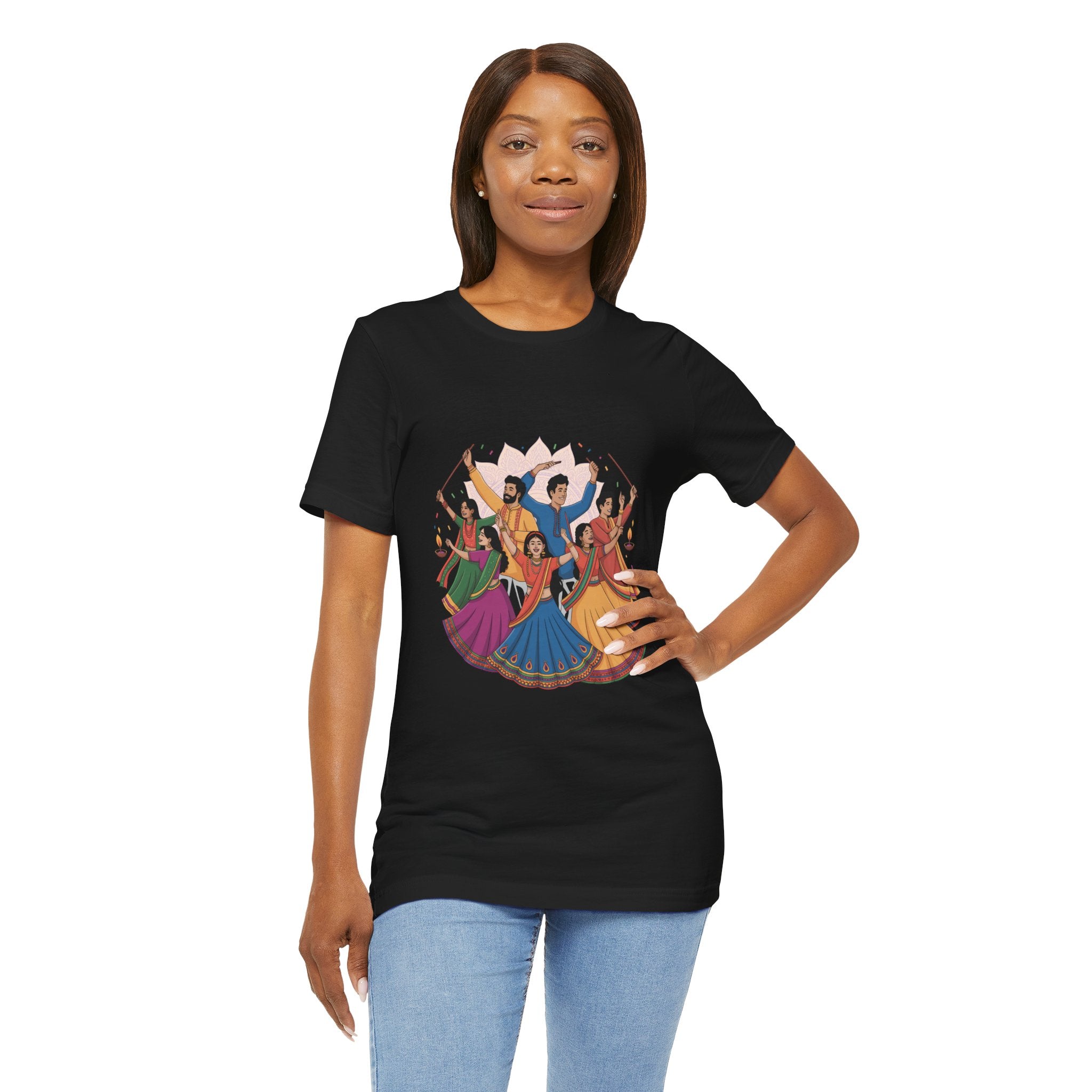 Navratri Festival T-Shirt, Dandiya Garba Tee, Outfit for Garba Nights, Festive Celebration Wear