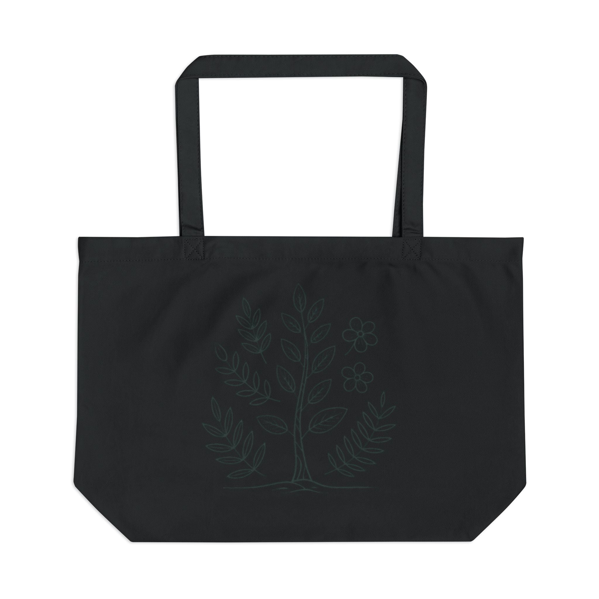 Large Eco Tote Bag with Floral Design, Reusable Grocery Tote, Earth Day Gift, Eco-Friendly Fashion