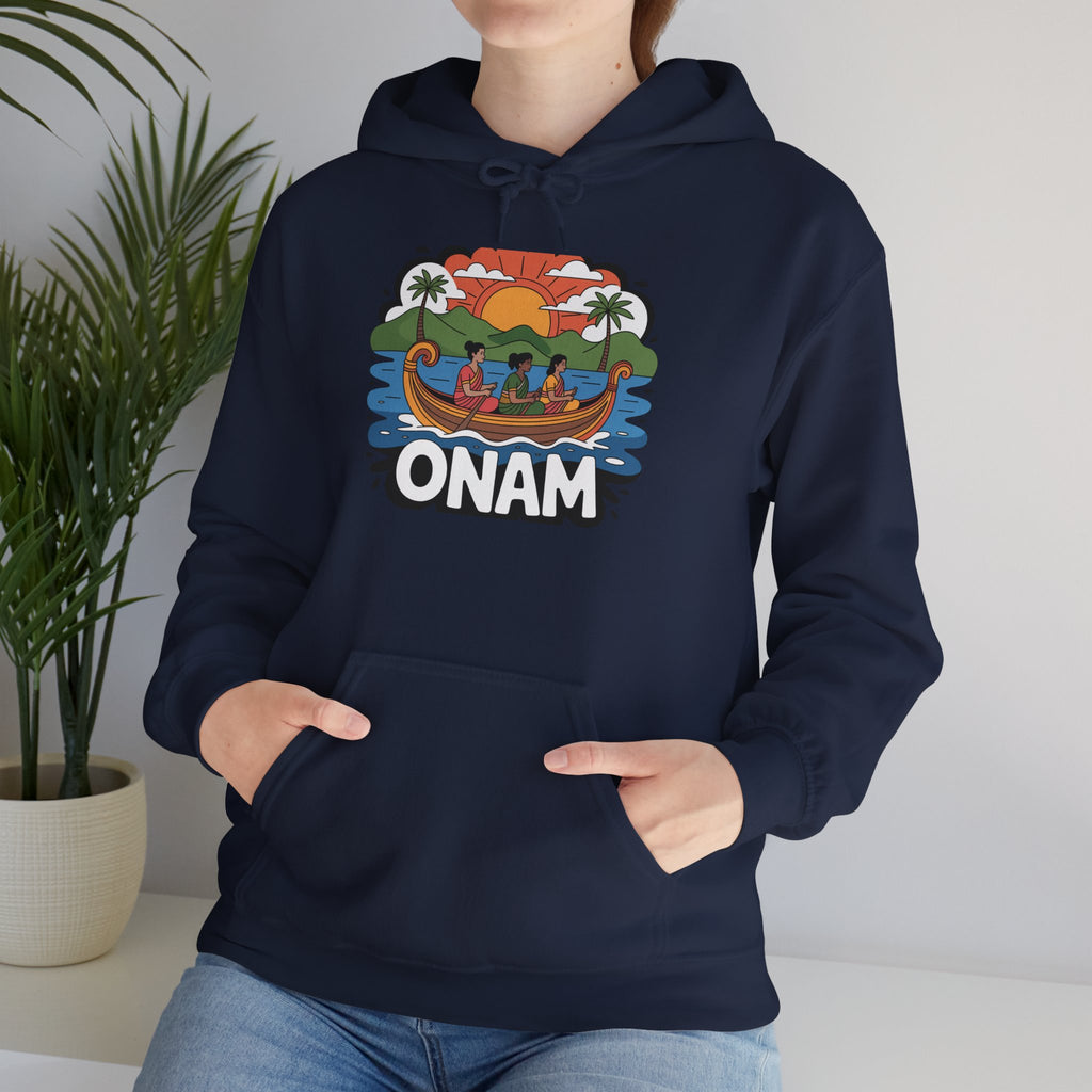 Onam Hoodie, Kerala Festival Hoodie, Traditional Pookalam & Sadya Wear, Family Festive Wear