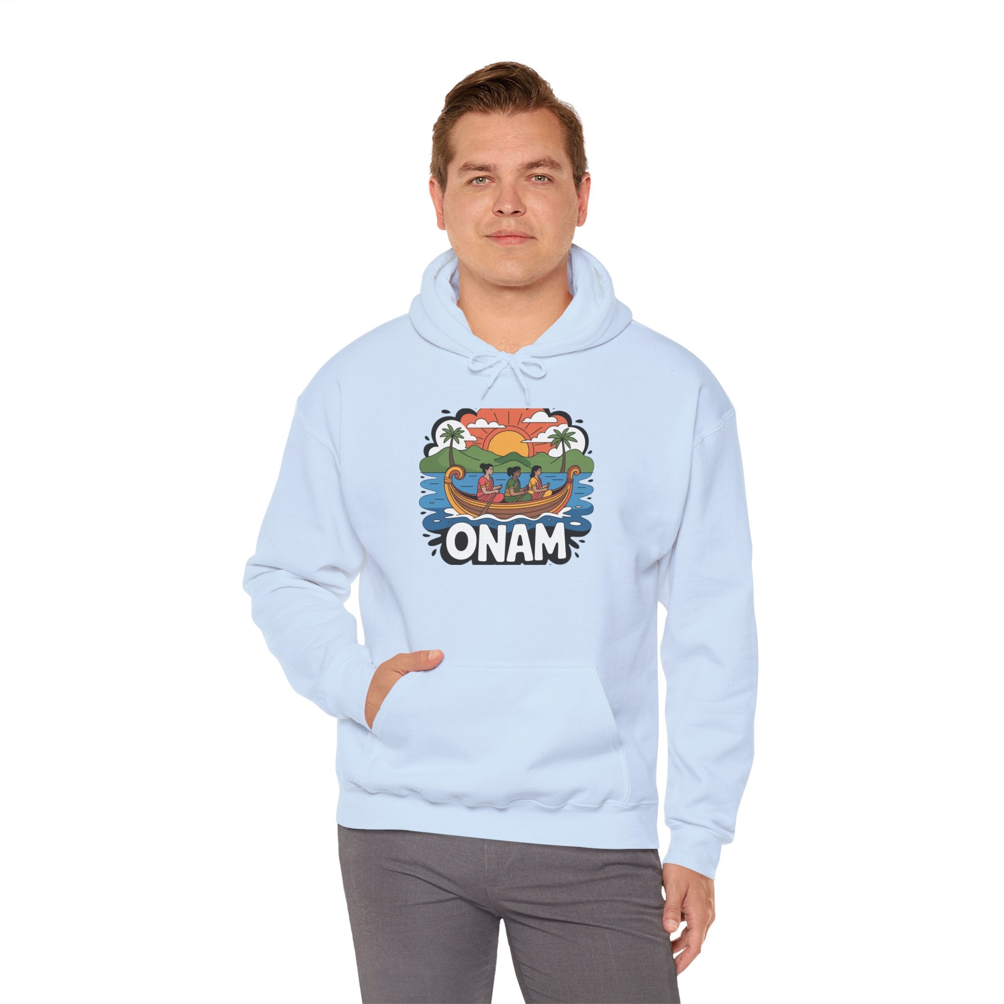 Onam Hoodie, Kerala Festival Hoodie, Traditional Pookalam & Sadya Wear, Family Festive Wear