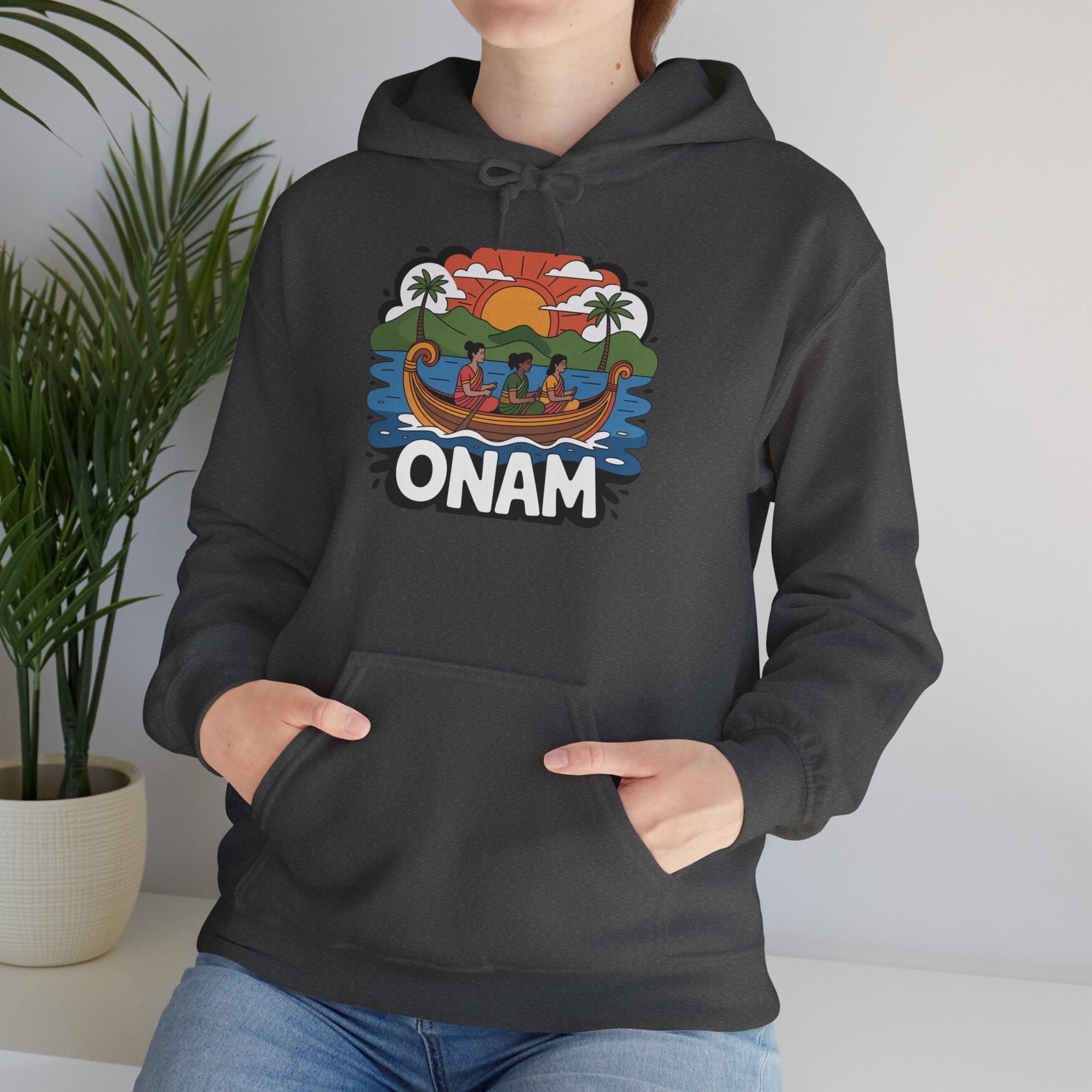 Onam Hoodie, Kerala Festival Hoodie, Traditional Pookalam & Sadya Wear, Family Festive Wear