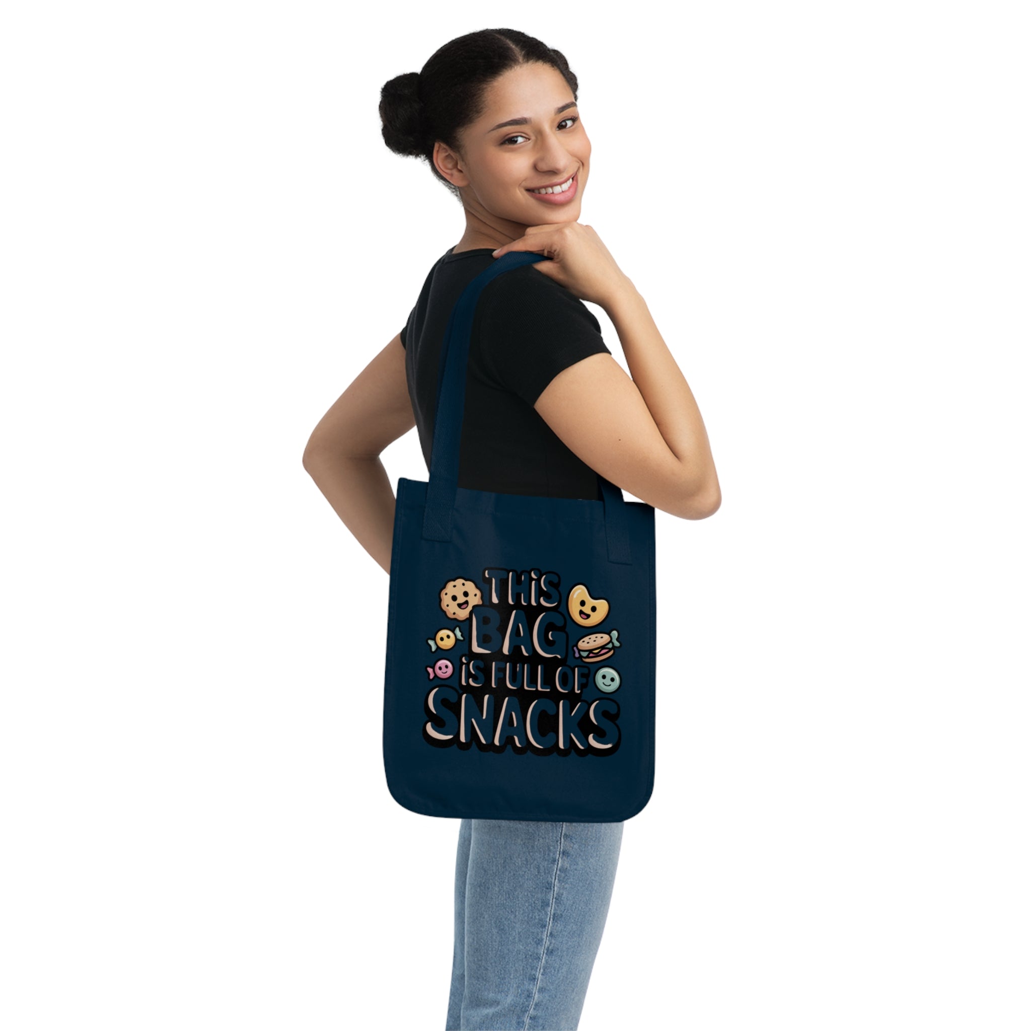 Snack Lover's Organic Canvas Tote Bag, Reusable Grocery Bag, Eco-Friendly Bag, Gift for Foodies