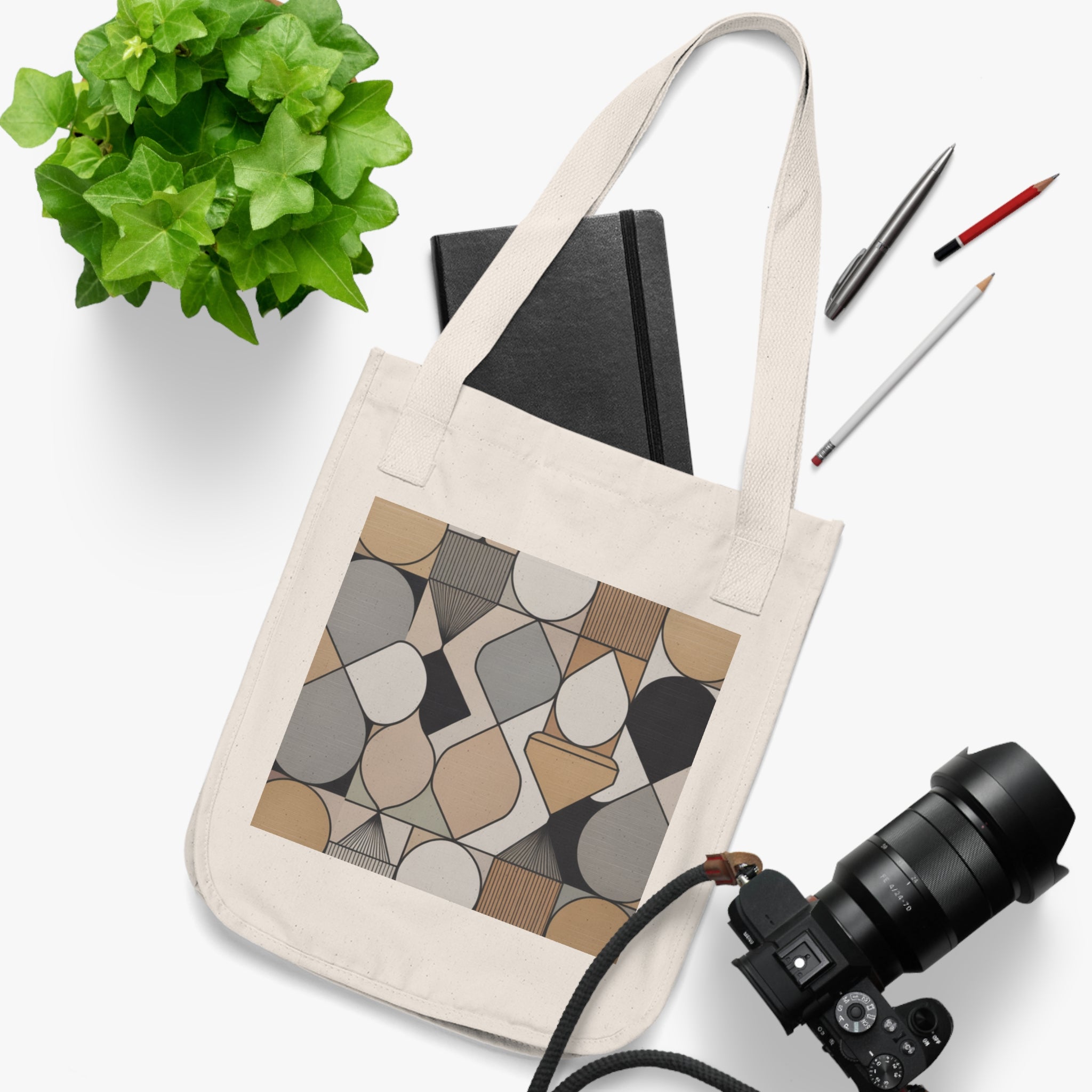 Stylish Organic Canvas Tote Bag, Eco-Friendly Shopper, Sustainable Gift, Art-Inspired Design