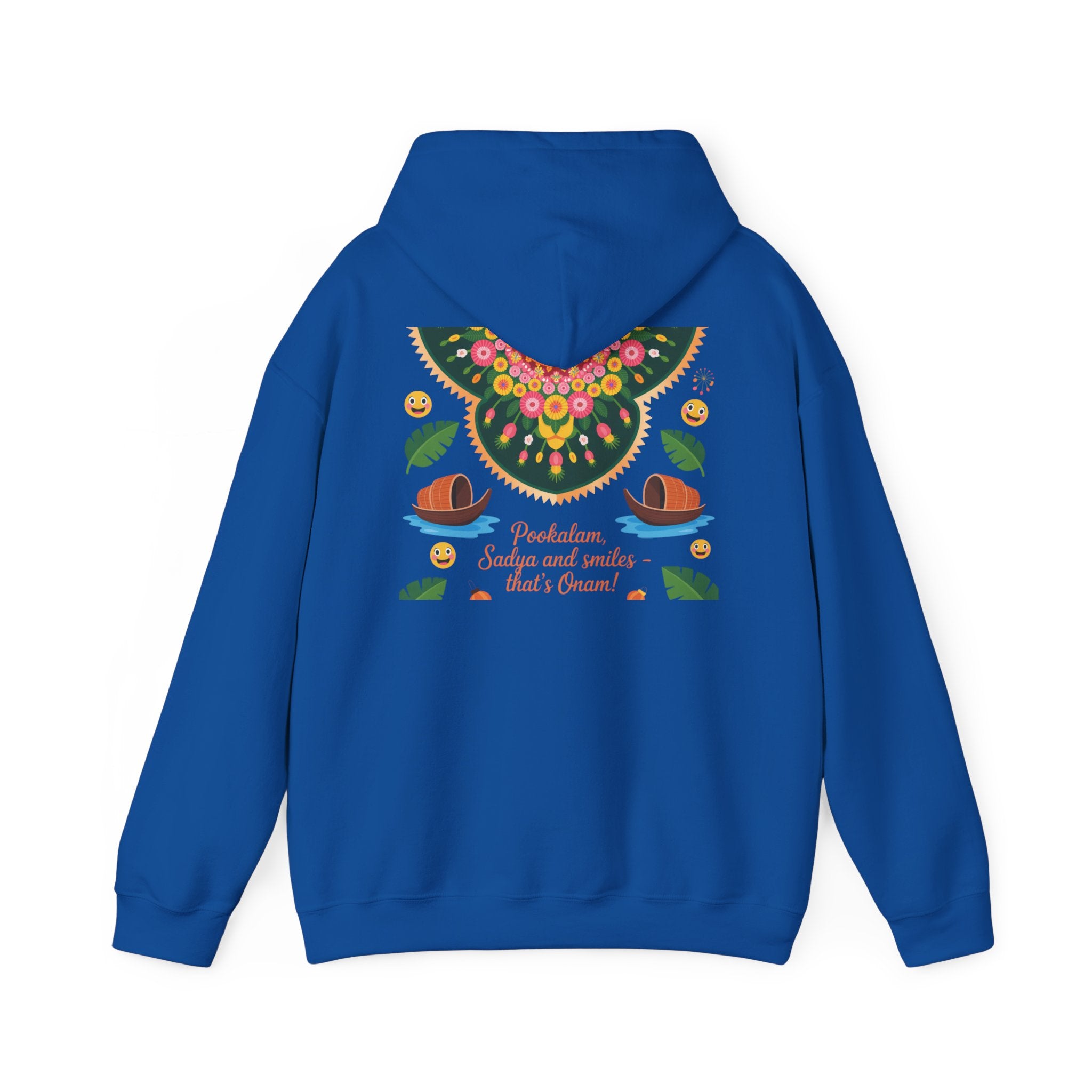 Onam Hoodie, Kerala Festival Hoodie, Traditional Pookalam & Sadya Wear, Family Festive Wear
