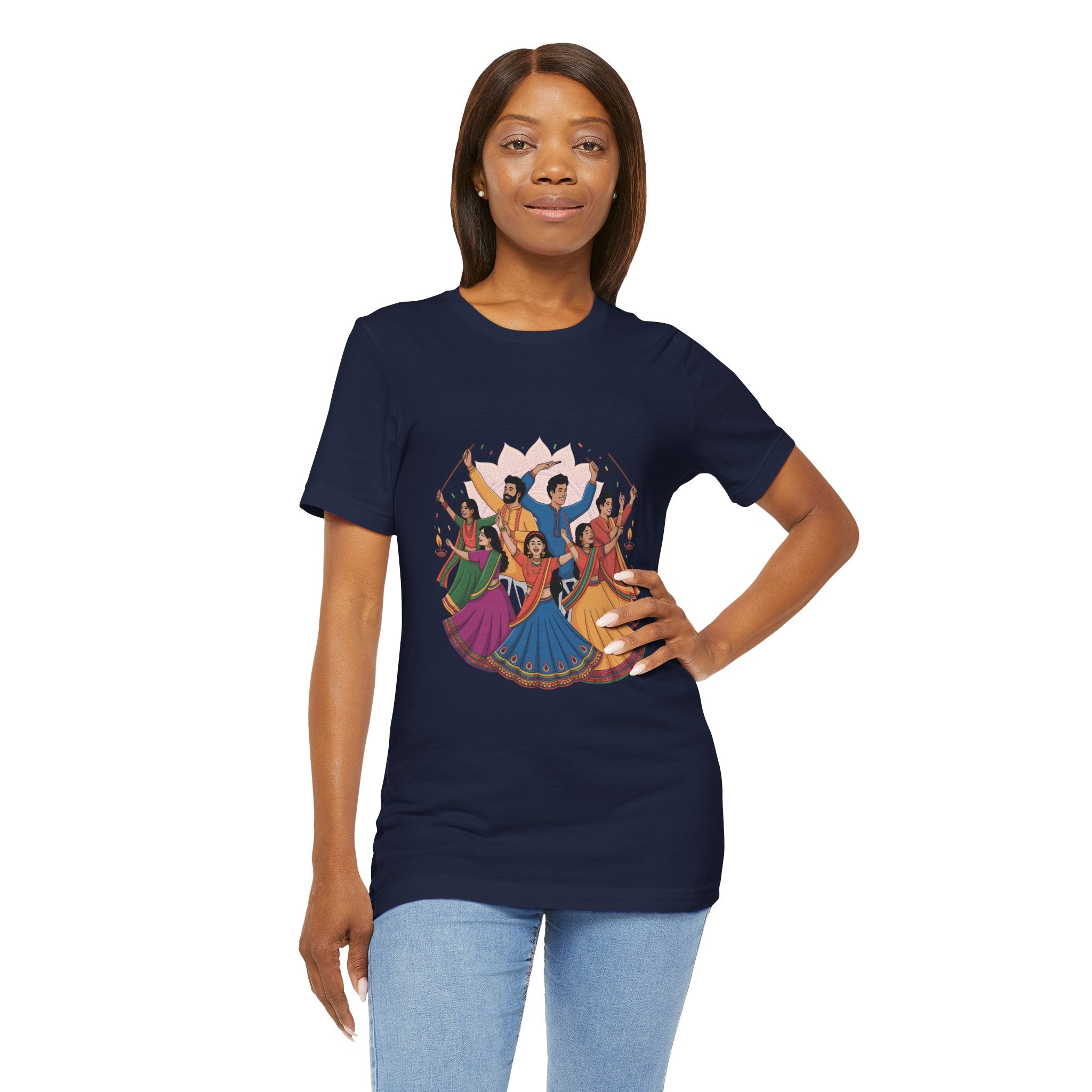 Navratri Festival T-Shirt, Dandiya Garba Tee, Outfit for Garba Nights, Festive Celebration Wear