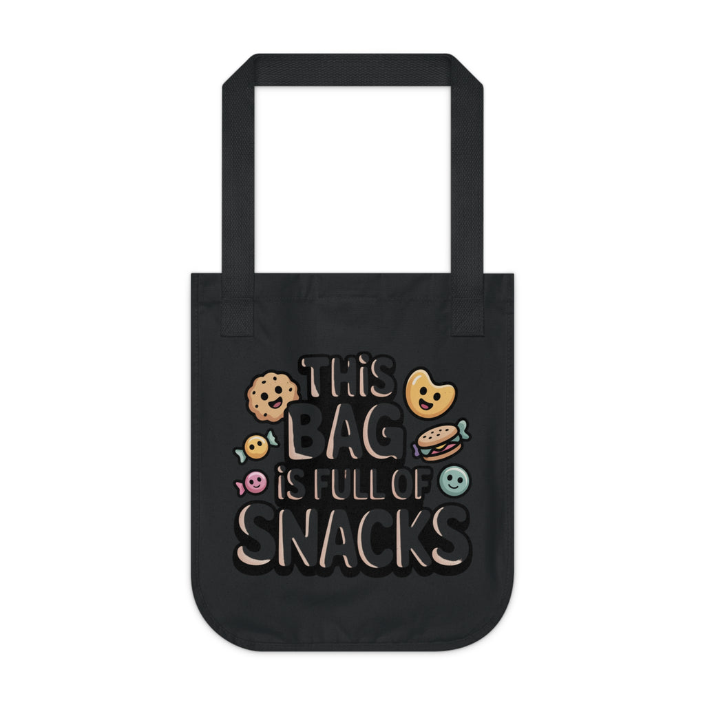 Snack Lover's Organic Canvas Tote Bag, Reusable Grocery Bag, Eco-Friendly Bag, Gift for Foodies