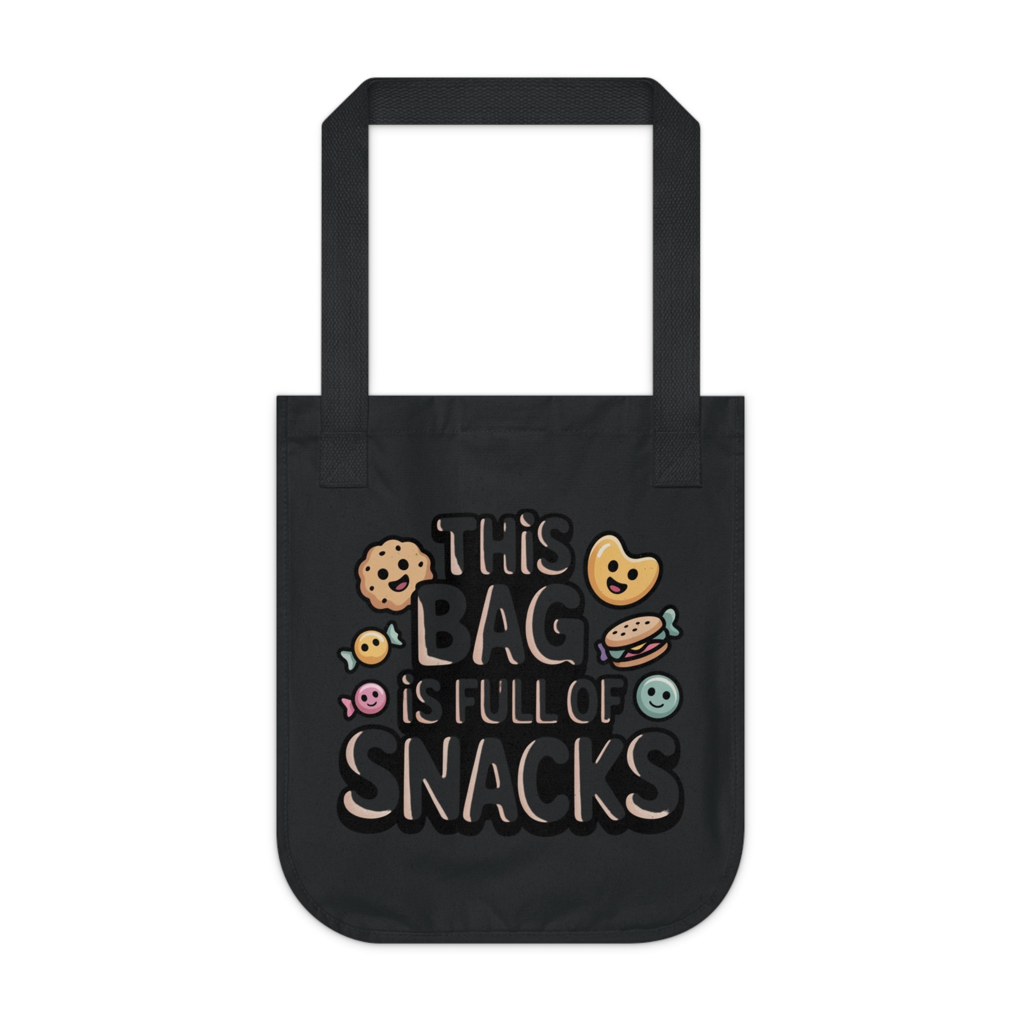 Snack Lover's Organic Canvas Tote Bag, Reusable Grocery Bag, Eco-Friendly Bag, Gift for Foodies