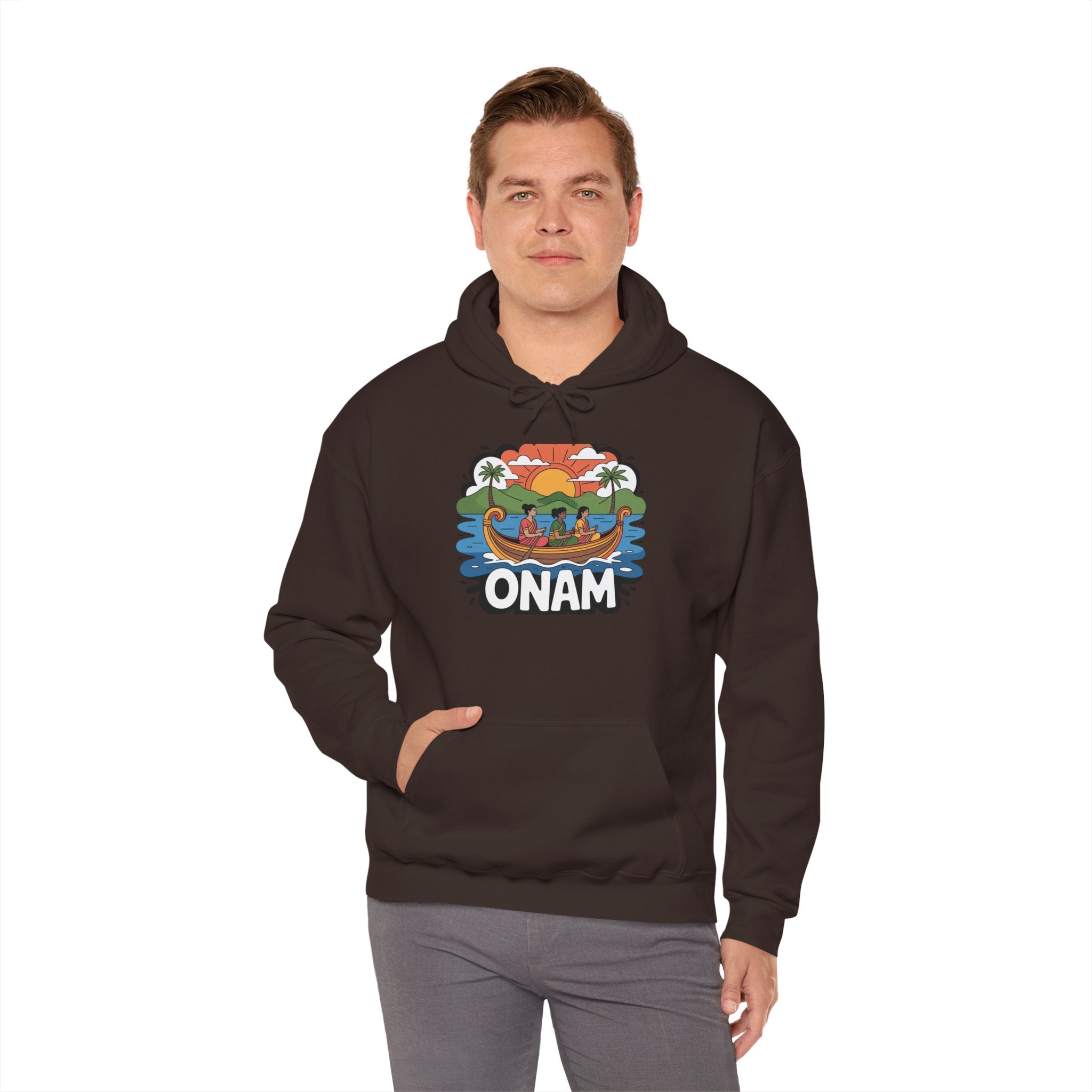 Onam Hoodie, Kerala Festival Hoodie, Traditional Pookalam & Sadya Wear, Family Festive Wear