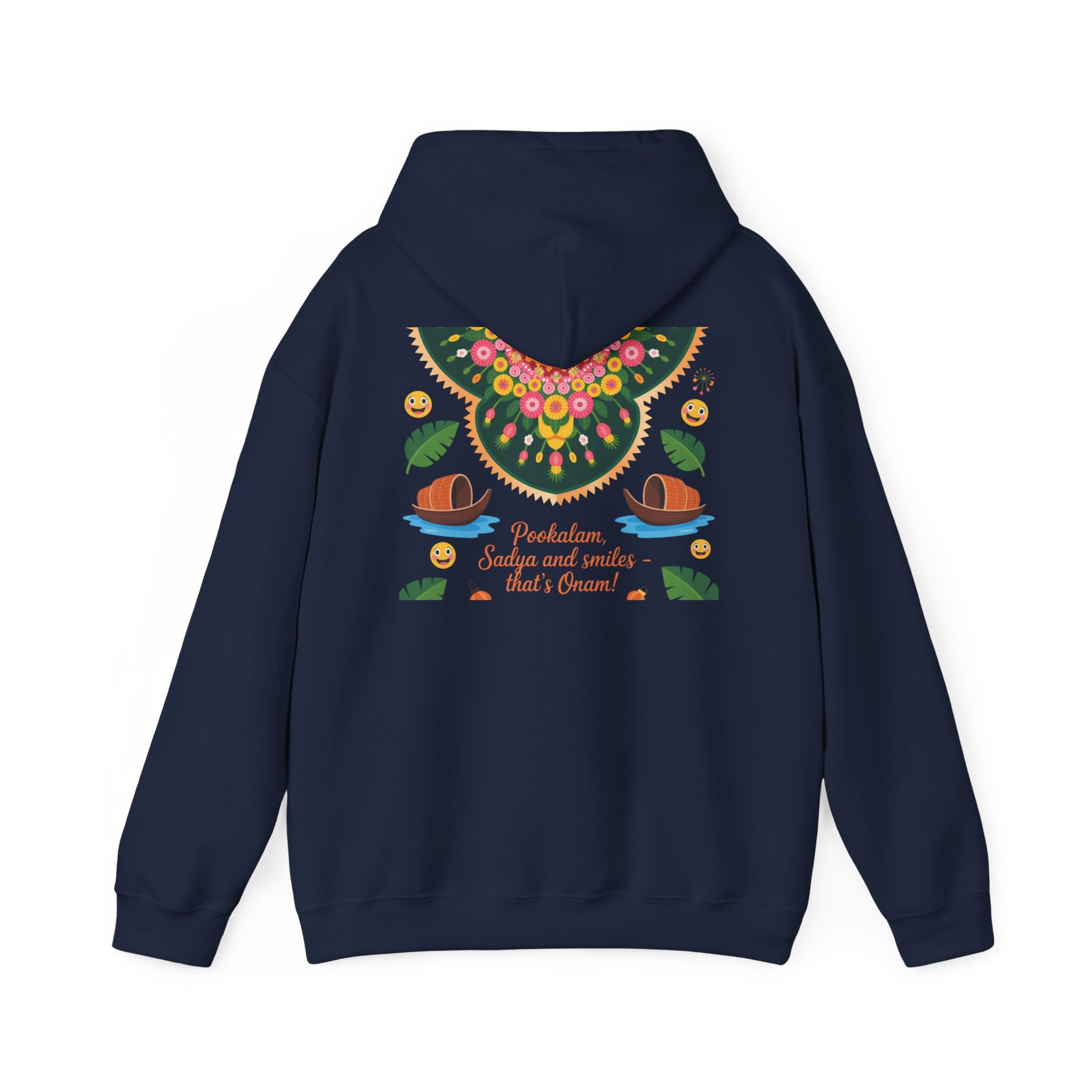 Onam Hoodie, Kerala Festival Hoodie, Traditional Pookalam & Sadya Wear, Family Festive Wear