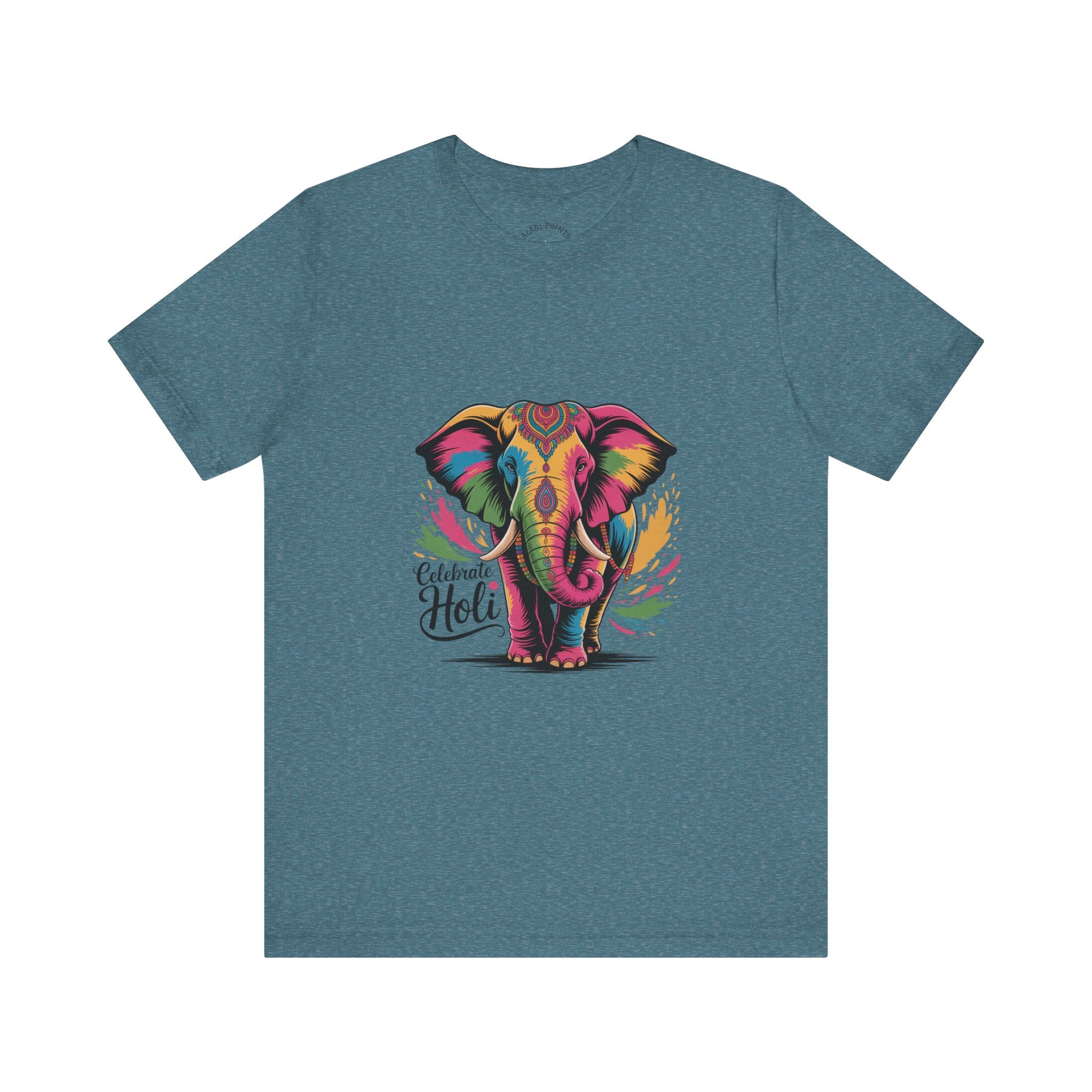 Holi Festival T-Shirt, Colorful Elephant Holi Tee, Color Splash Tee, Festival Party Wear